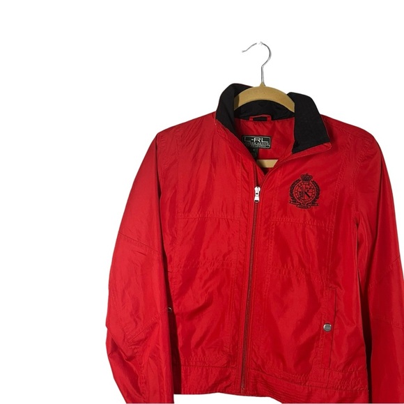 Lauren Ralph Lauren Women’s Small Red Windbreaker Coat with Zip - Picture 8 of 9